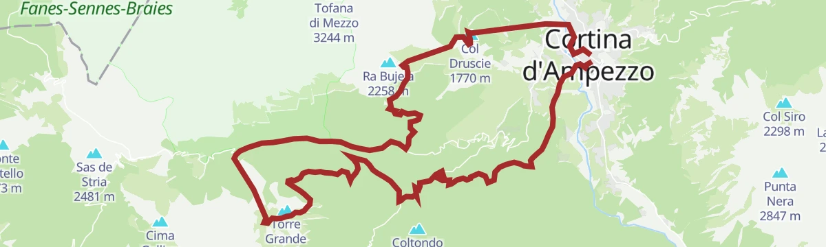 Route map: 5 Torri freeride